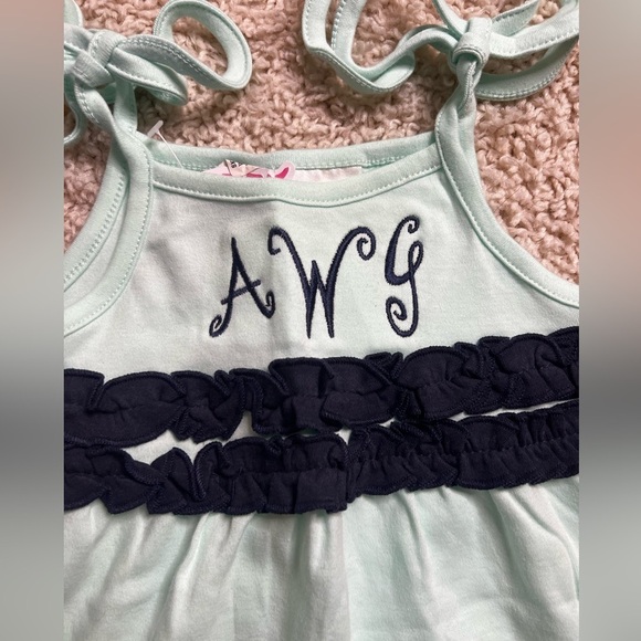 GIRLS LOLLY WOLLY DOODLE SUN TOP MONOGRAMMED WITH “AWG” SIZE 2/3 NWT - Picture 2 of 10